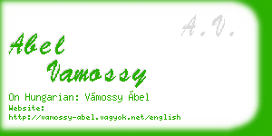 abel vamossy business card